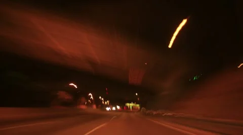 4K Driving Timelapse Night 15 Tunnel VJ Loop Stock Footage
