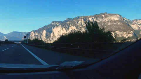 4k driving view of South Tyrolean streets Stock Footage 296495340