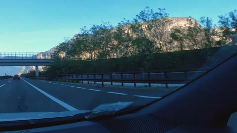 4k driving view of South Tyrolean streets Stock Footage 296495347