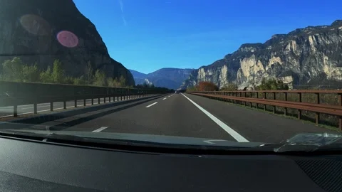 4k driving view of South Tyrolean streets Stock Footage 296833882