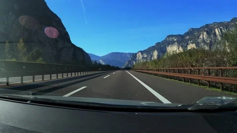 4k driving view of South Tyrolean streets Stock Footage 296833884