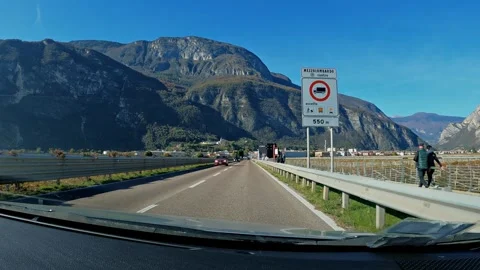 4k driving view of South Tyrolean streets Stock Footage 296844577