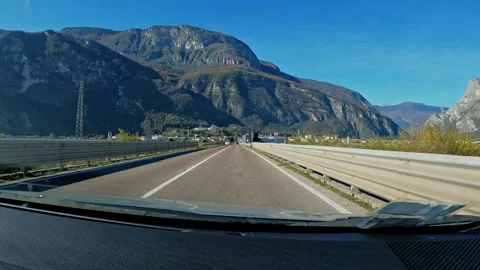 4k driving view of South Tyrolean streets Stock Footage 296844786