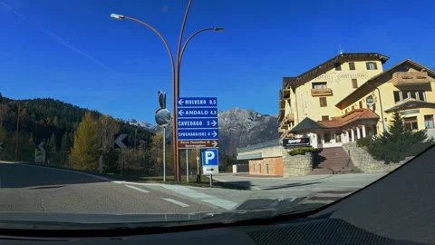 4k driving view of South Tyrolean streets Stock Footage 296920939