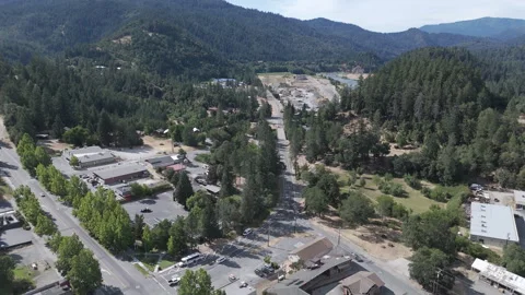4K Drone Above The Crossroads at Willow Creek Stock-Footage 314801359