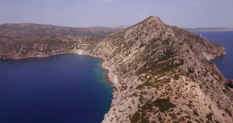 4K Drone Aerial of coastal sea, Greece Stock Footage