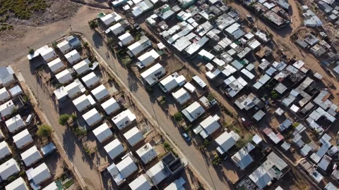 4K Drone Aerial of Informal Settlement in De Doorns, Western Cape Winelands RSA Stock Footage 337441990