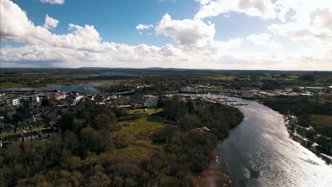 4K Drone Aerial View of Carrick-on-Shannon, Leitrim, Ireland Stock Footage 301580847