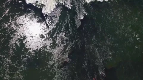 4K drone aerial view of Devil’s Throat at Iguazu Falls on the Argentina-Brazil 스톡 동영상 345400820