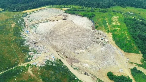 4K drone aerial view. Top view of environment disaster among valley. Stock Footage