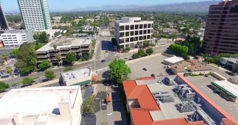 4K, Drone, Aerial view of Warner Brothers and Disney in Burbank, Los Angeles 動画素材 52151935