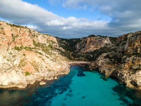 4k drone aerial views of pristine beaches on the coast of Europe Stock Photos