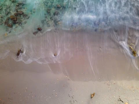 4k drone aerial views of pristine beaches on the coast of Europe Stock Photos