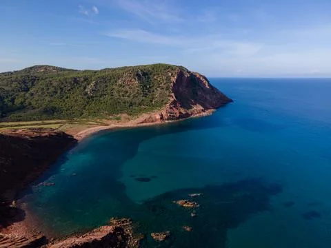 4k drone aerial views of pristine beaches on the coast of Europe Stock Photos