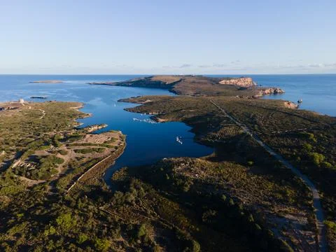 4k drone aerial views of pristine beaches on the coast of Europe Stock Photos