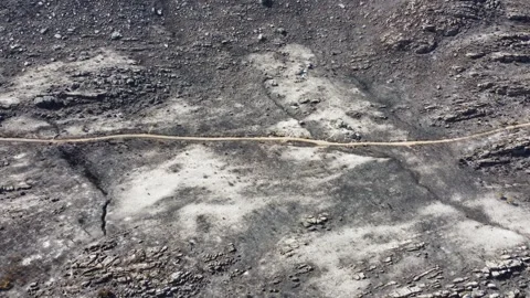4K Drone Aerial of Wildfire Aftermath in Table Mountain National Park, Cape Town Stock Footage 337440462