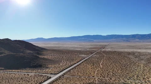 4K Drone The Barstow Road Through the Mojave Stock-Footage 313384747