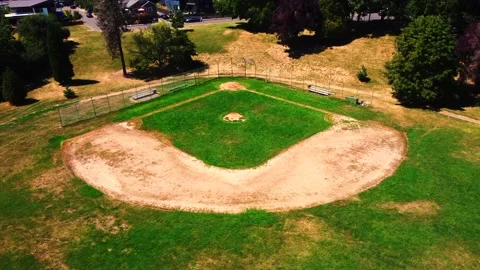 4K Drone Baseball Field and Portland Oregon Stock Footage 157528855