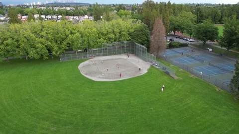 4K Drone Baseball Players Taking The Field - (29.97fps) Stock Footage 234009725