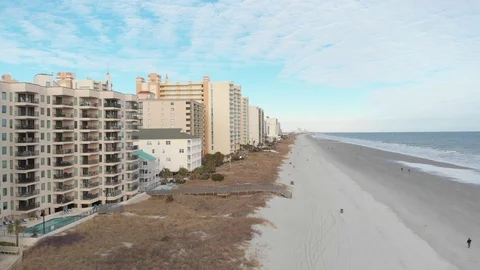 4k Drone of Beach Stockbeeldmateriaal 86259238