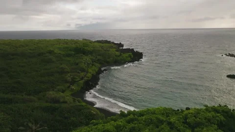 4k Drone of Black Sand Beach in Maui, Hawaii 5 Video stock 240497935