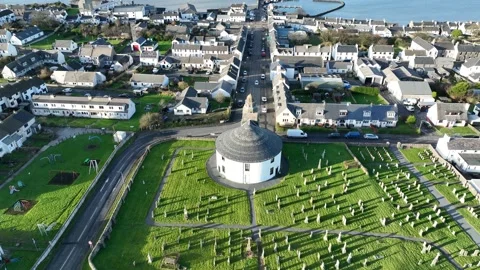 4k Drone, Bowmore, isle of Islay, Scotland Stock Footage 232597575