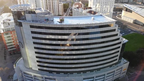 4k drone. Cape Town CBD buildings at sunset Видео 93117022