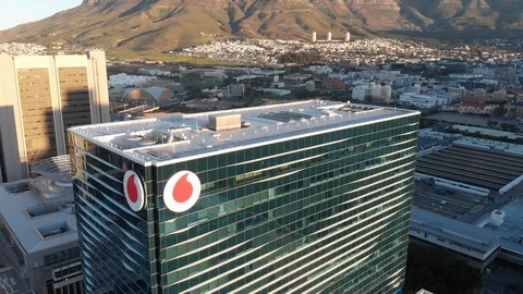 4k drone. Cape Town CBD buildings at sunset Видео 93118936