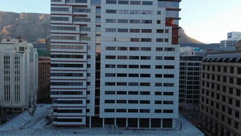 4k drone. Cape Town CBD buildings at sunset Видео 93121093