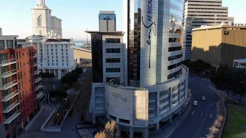 4k drone. Cape Town CBD buildings at sunset Видео 93122209