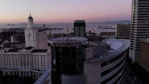 4k drone. Cape Town CBD buildings at sunset Видео 93137952