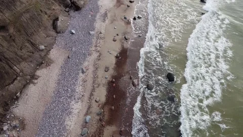 4K Drone Cinematic Shot Over Baltic Sea Coast Stock Footage 323613066