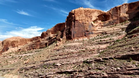 4K Drone Cliffs Towering Over Upper Colorado River Scenic Byway Vídeo Stock 313511031