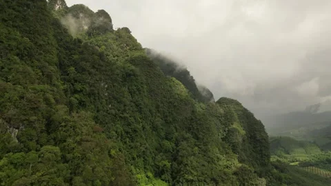 4K Drone Clip @24fps – Limestone Cliffs of Khao Sok National Park, Thailand Stock Footage 313663874