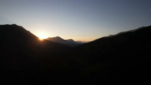 4K Drone Dawn in the mountains Stock Footage 202504100