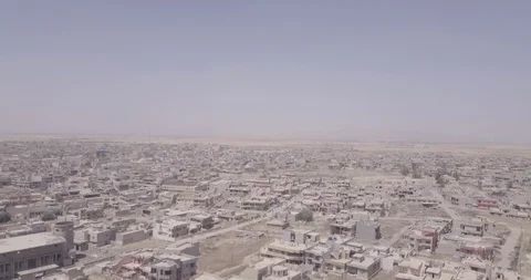 4k / Drone / Desolate city destroyed by ISIS Stock Footage 88885265