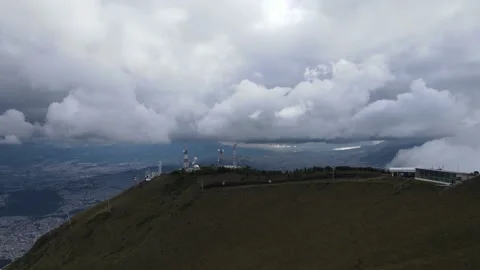 4k drone ecuador quito gondola cable car landscape cityscape Stock Footage