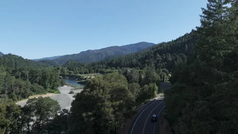 4K Drone Evening Traffic Along the Trinity River Stock-Footage 314800795