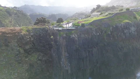 4K Drone Flight Over Atlantic Ocean and Volcanic Cliffs in Madeira, Portugal Video stock 328549801