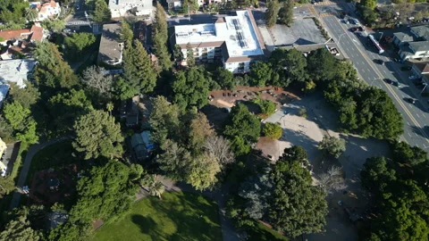 4K Drone Flight Over Central Park San Mateo CA - 9th to 5th Ave Stock Footage 274309507