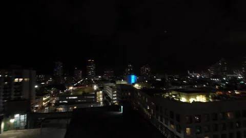 4K drone Flight Over Miami Nightime Stock Footage 290844323