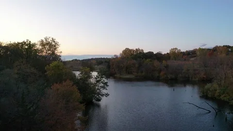4K Drone Flight Over Scenic Overlook in Iowa During Fall/Autumn Stock Footage 118563923