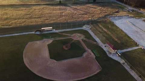 4k Drone Fly Around Rural Baseball Field Stock Footage 236525102