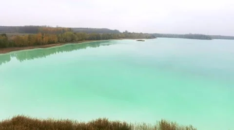 4K Drone fly over old lake in Poland, near Konin city Video stock 68887959