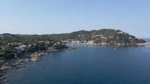 4k drone flying in Costa Brava, Catalonia, Spain. Mediterranean sea in summer. Stock Footage 156735799