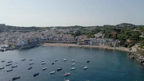 4k drone flying in Costa Brava, Catalonia, Spain. Mediterranean sea in summer. Stock Footage 156736445