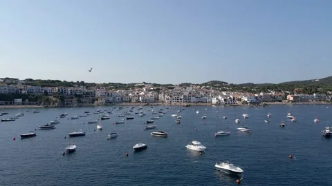 4k drone flying in Costa Brava, Catalonia, Spain. Mediterranean sea in summer. Stock Footage 156737577