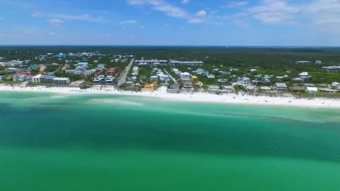 4K Drone Flying Over Crystal Clear Turquoise Ocean Water Towards Coast Stock Footage 109229970