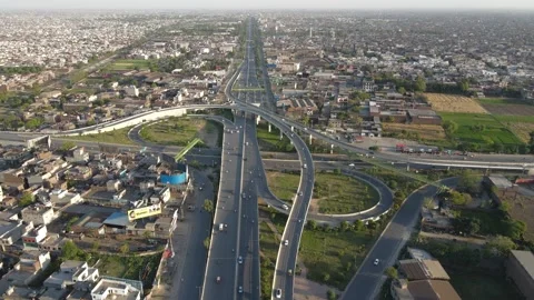 4k: Drone flying over the small city of Punjab in Pakistan, view of Stock Footage 249044973