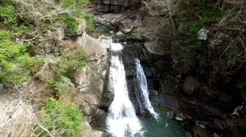 4k Drone Flying Over Waterfall Stock Footage 50361557